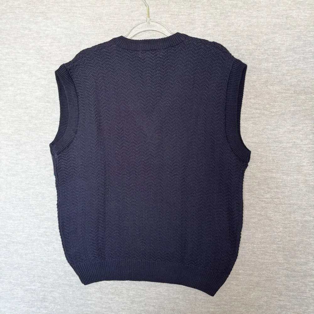 Vintage IBM Logo Sweater Vest Size L Navy Blue Tech Computer Corporate Mens new‎